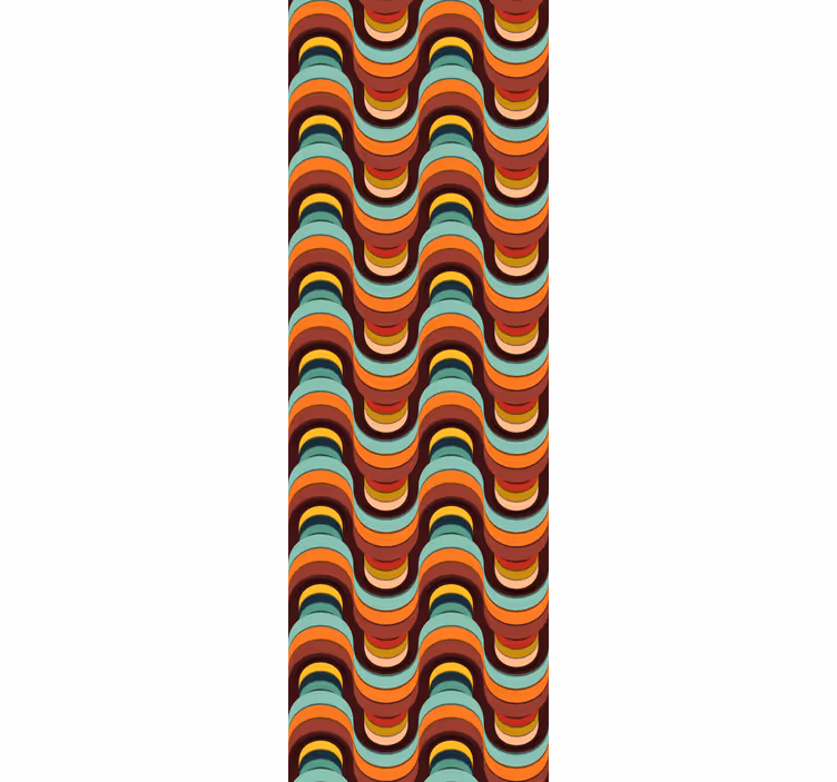 Tapete geometrische Muster retro-wellenmuster - TenStickers
