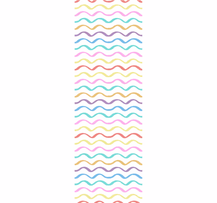 Tapete geometrische Muster bunte wellenlinien - TenStickers