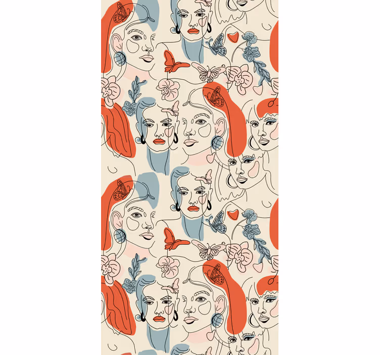Kunst Tapete feminine strichzeichnungen - TenStickers