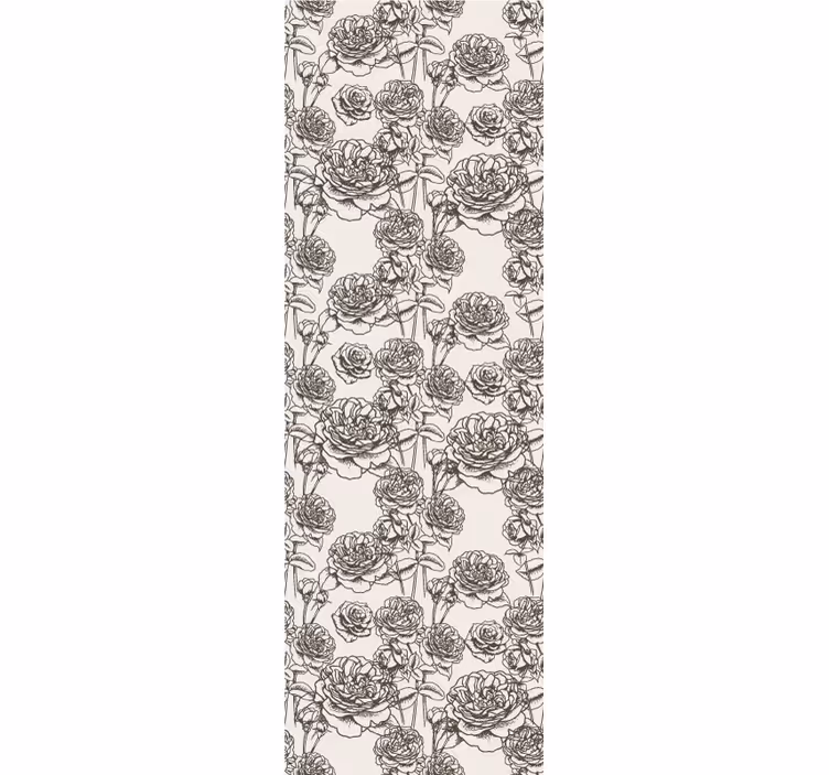 Blumentapete rosenskizze - TenStickers