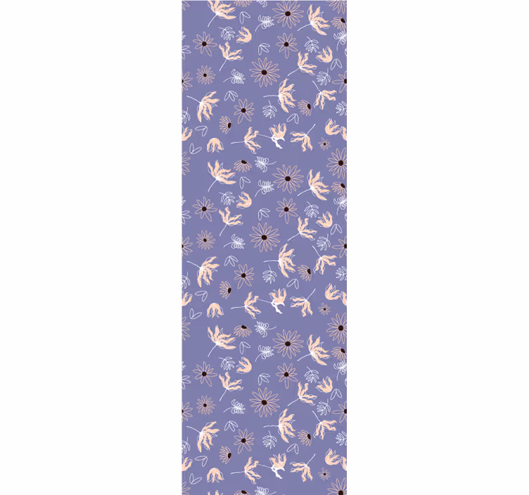 Tapete Jugendzimmer Orange und lila abstraktes blumendesign - TenStickers