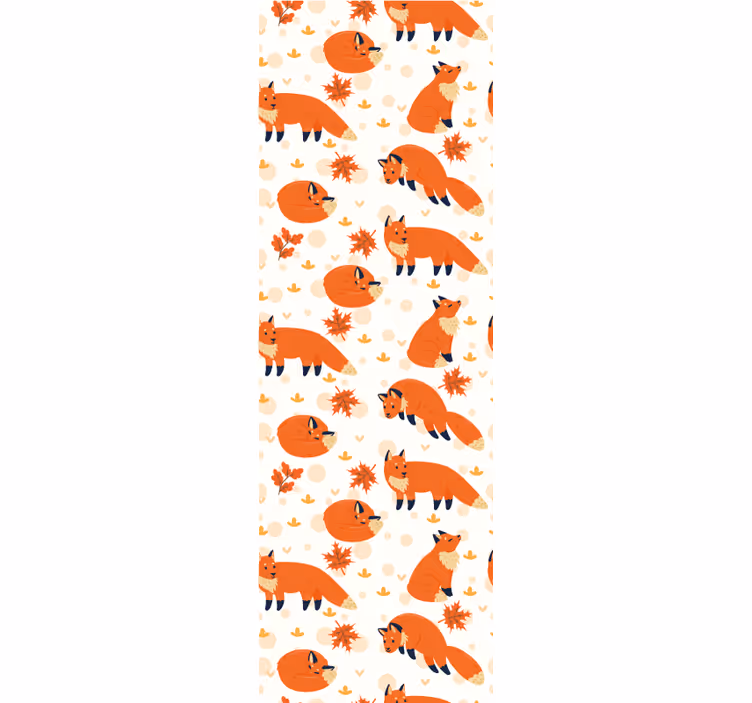 Tapete Tiere fuchs herbst muster - TenStickers