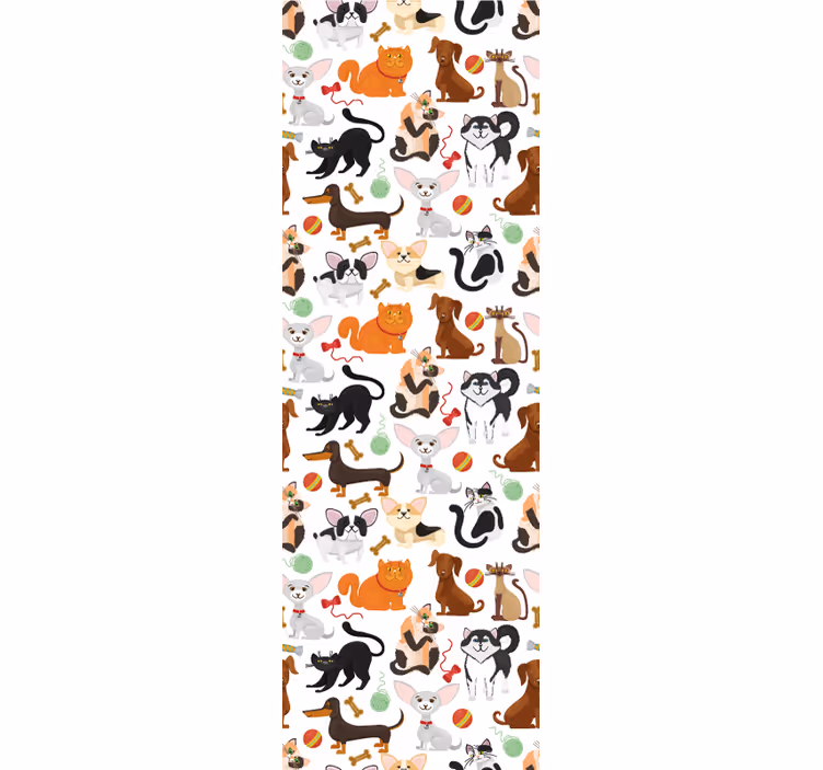 Tapete Tiere verspielte haustierillustration - TenStickers