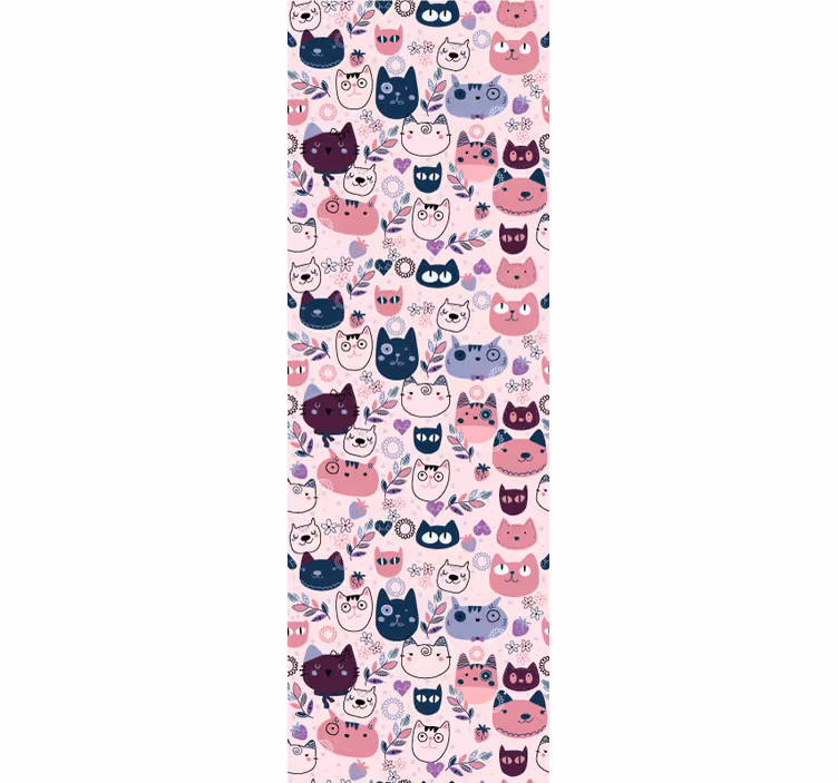 Tapete Kinderzimmer Modemuster für rosa katzen - TenStickers