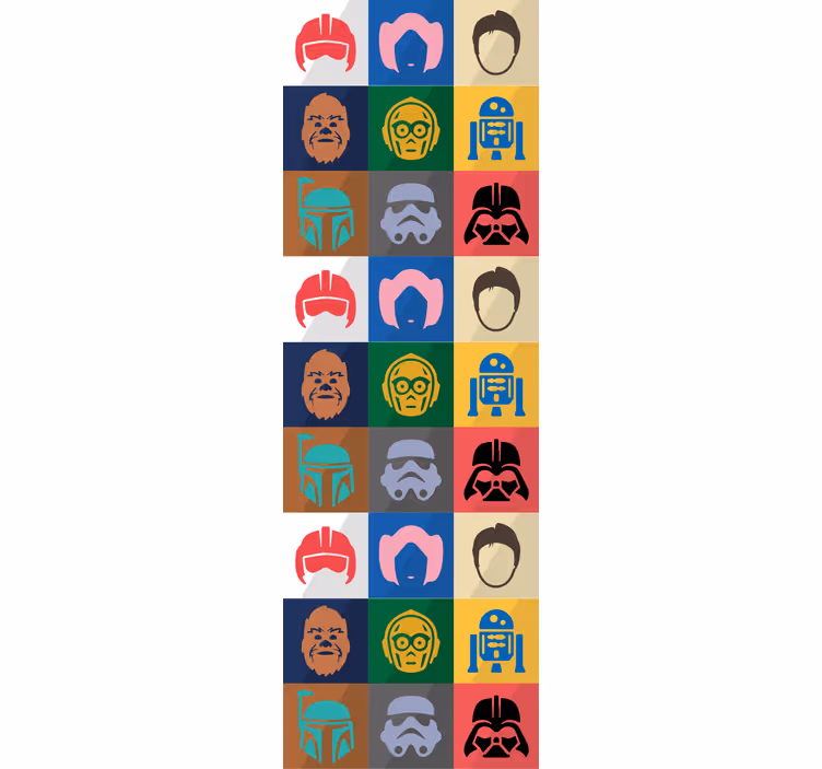 Kunst Tapete ikonisches charakterraster - TenStickers
