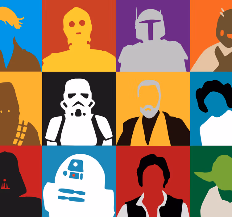 Kunst Tapete ikonische silhouetten - TenStickers