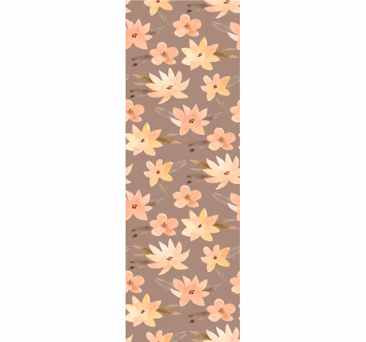Blumentapete braunes blütenmuster - TenStickers