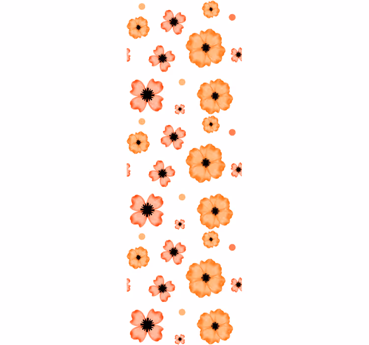 Blumentapete mohnblumen muster - TenStickers