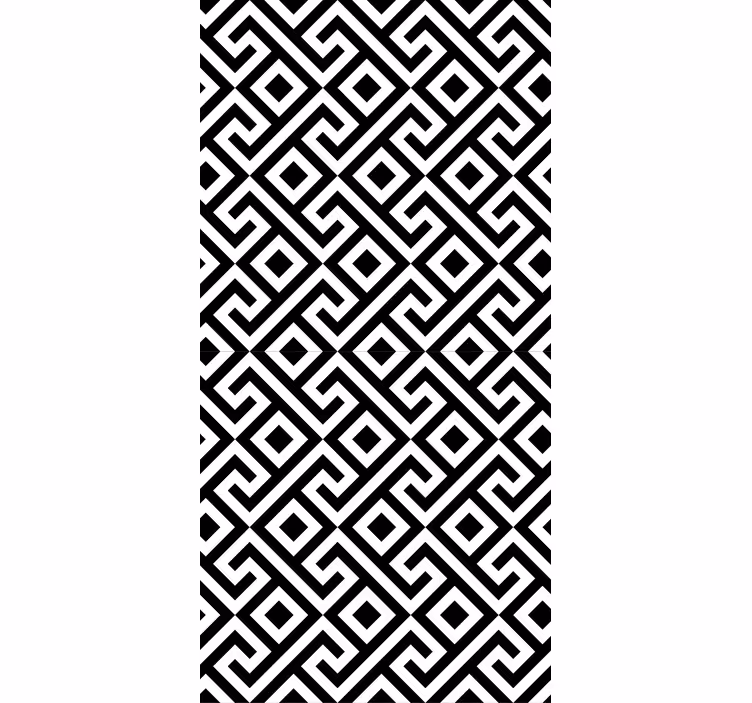 Tapeten geometrisches schwarz-weiß-Muster - TenStickers
