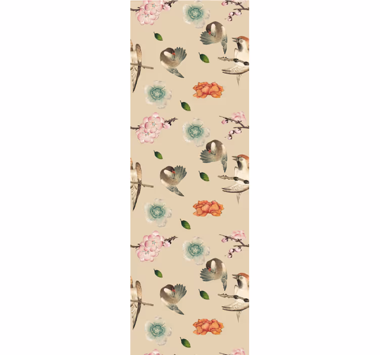 Blumentapete bezaubernde vogelblüten - TenStickers