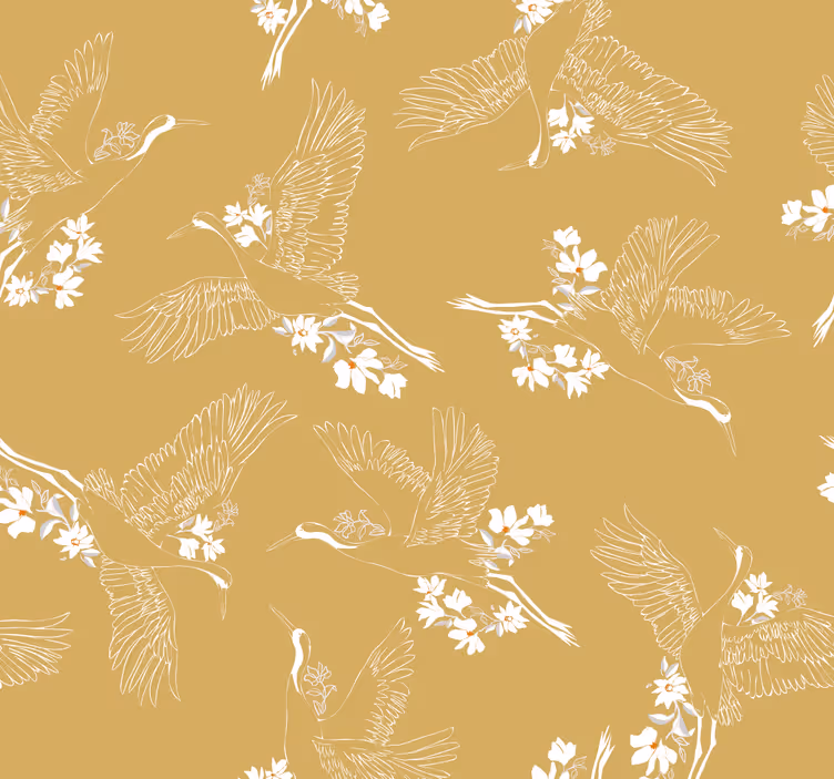 Tapete Vögel fliegende vögel botanisch - TenStickers