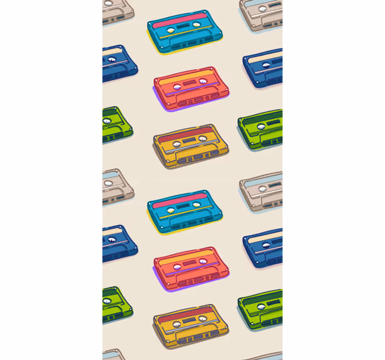 Kunst Tapete retro-kassetten - TenStickers