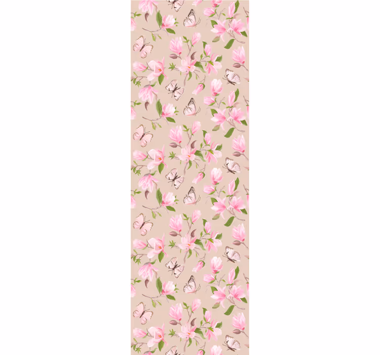 Blumentapete magnolien und schmetterlinge - TenStickers