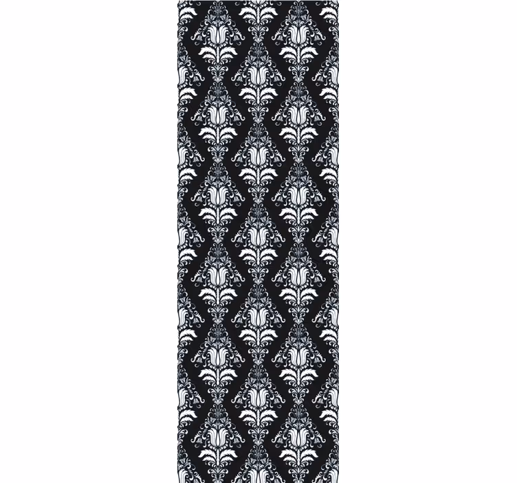 Blumentapete Französische provinz schwarz-weiß-muster - TenStickers