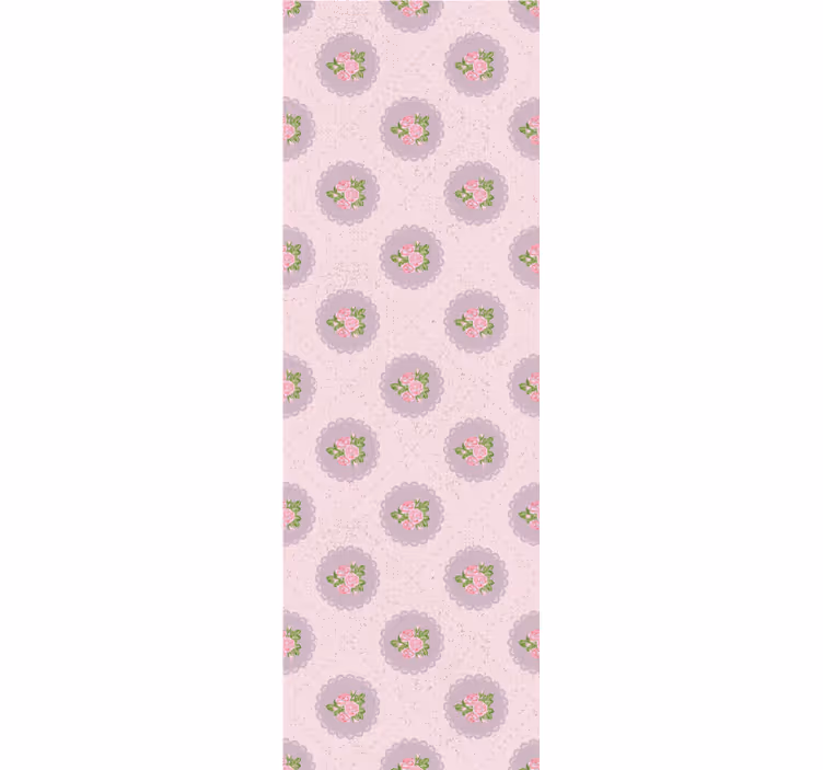 Blumentapete in rosafarbenen kreisen - TenStickers