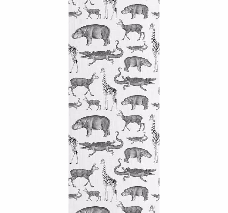 Tapete Kinderzimmer Safari tiere und bäume grenze - TenStickers