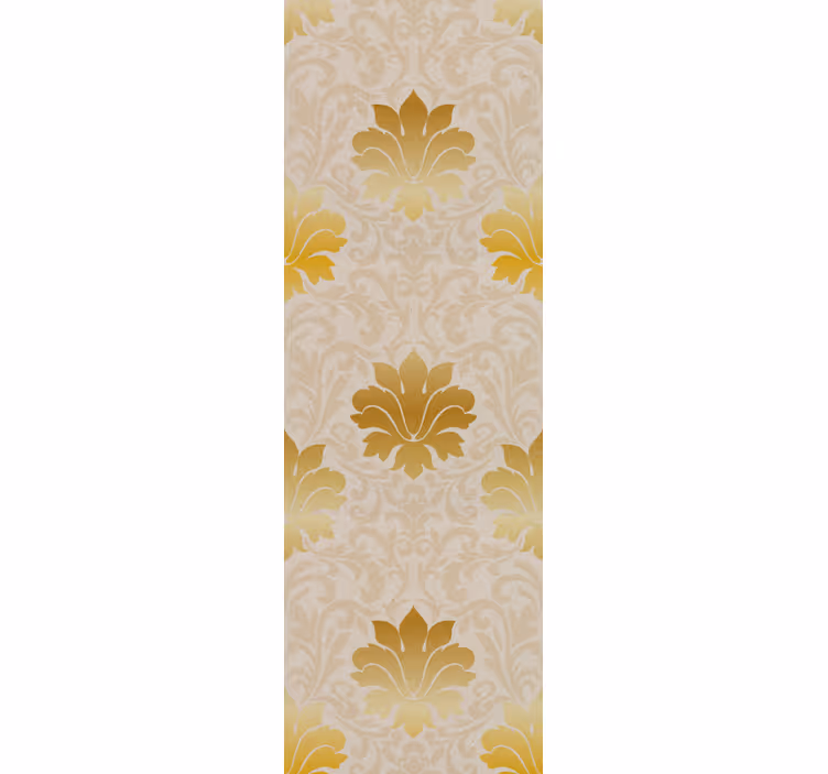 Tapete florale Ornamente goldenes blattmuster - TenStickers