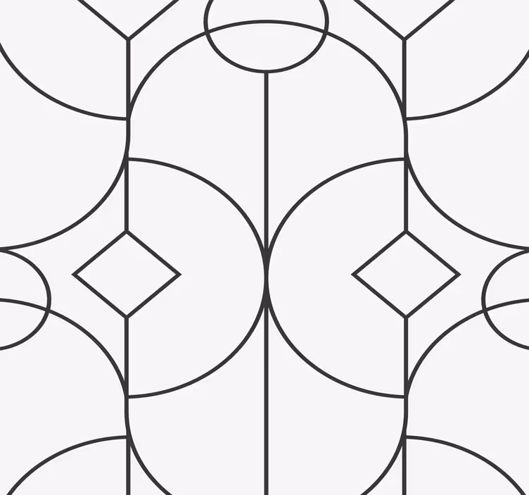 Tapete geometrische Muster graues lineares kunstwerk - TenStickers