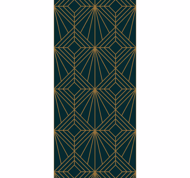 Tapete geometrische muster stilvolles grün und gold muster - TenStickers