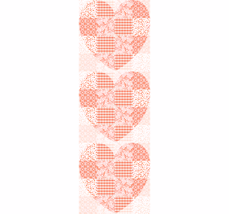 Tapete florale Ornamente herz-patchwork-muster - TenStickers