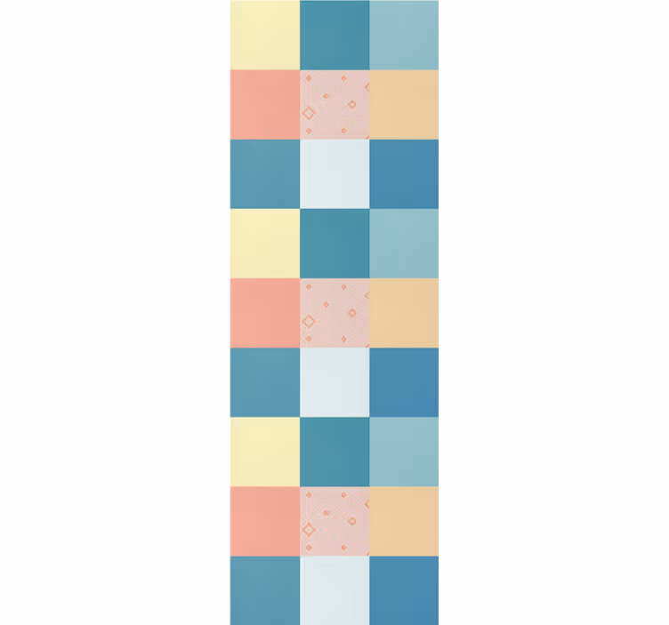 Quadrate Tapete Patchwork buntes retro-muster - TenStickers