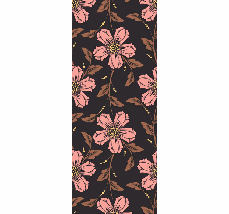 Blumentapete rosa und schwarzes arrangement - TenStickers
