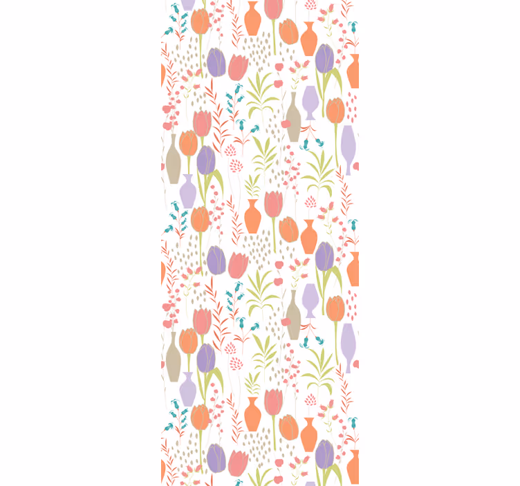Blumentapete stilisierte florale muster - TenStickers