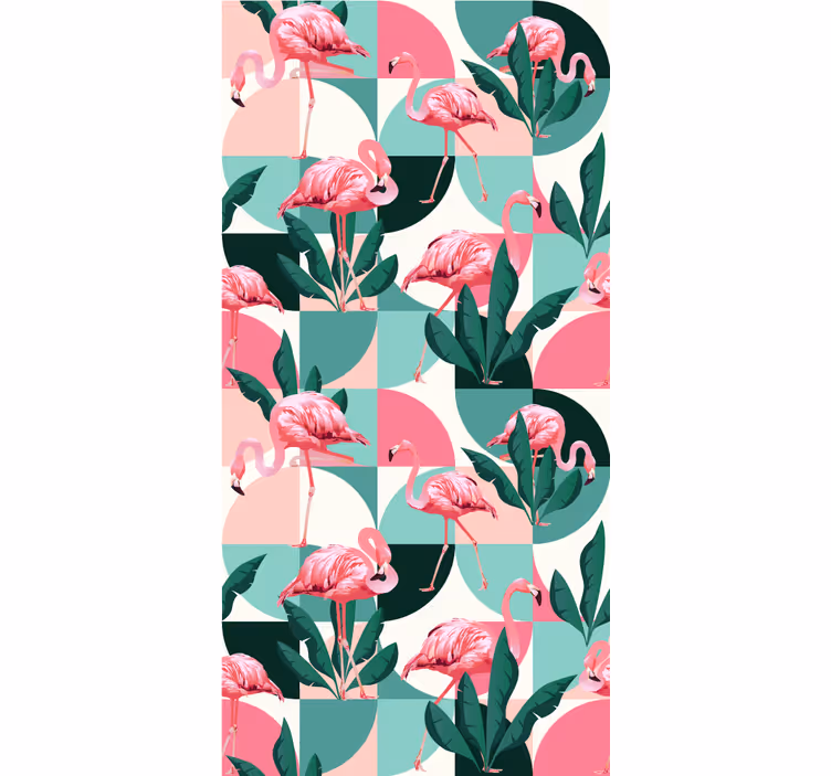 Tapete Dschungel flamingo tropisches muster - TenStickers