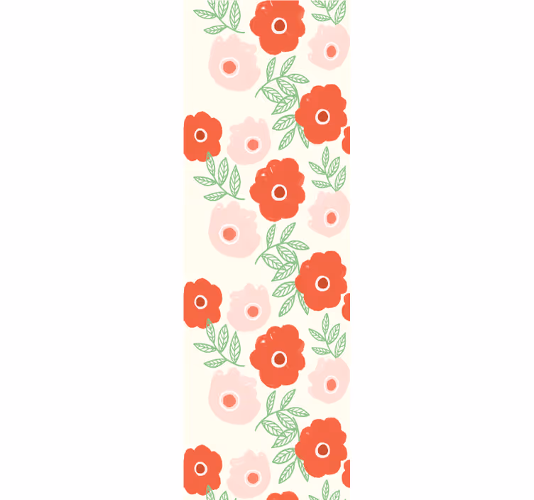 Blumentapete in pink und rot blühend - TenStickers