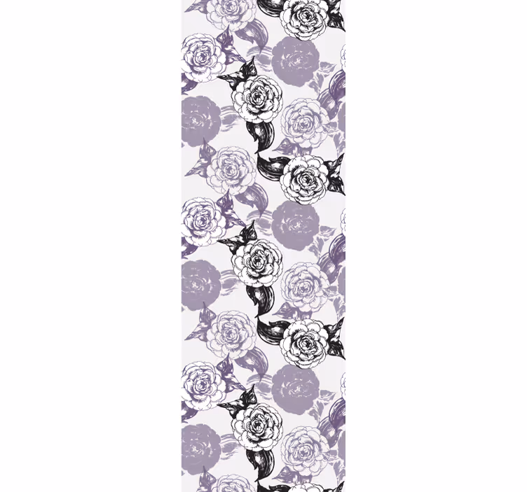 Tapete florale ornamente mit bezauberndem rosenmuster - TenStickers