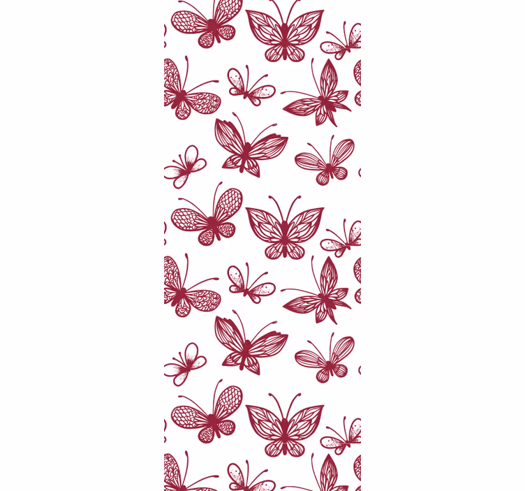 Tapete Schmetterling rosa fliegendes muster - TenStickers