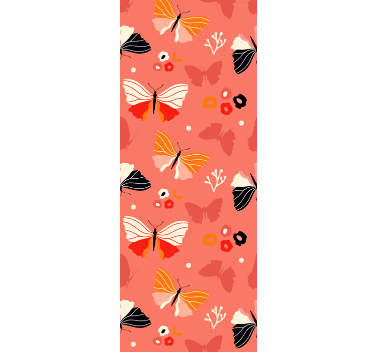 Tapete Schmetterling rotes buntes muster - TenStickers