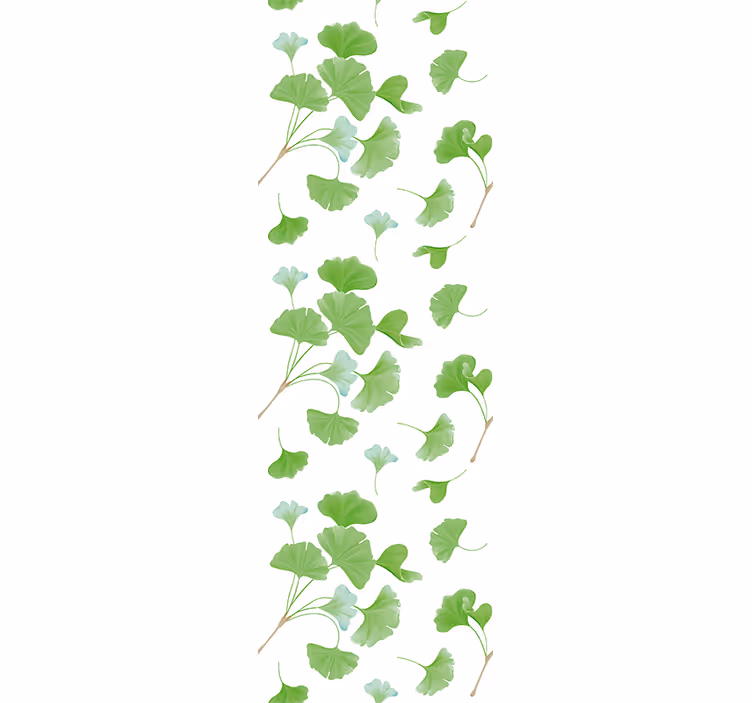 Moderne Tapete Ginkgoblätter Öl gemalt - TenStickers