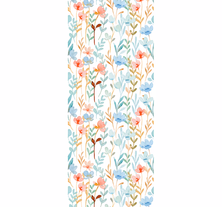 Blumentapete minimalistisches aquarellmuster - TenStickers