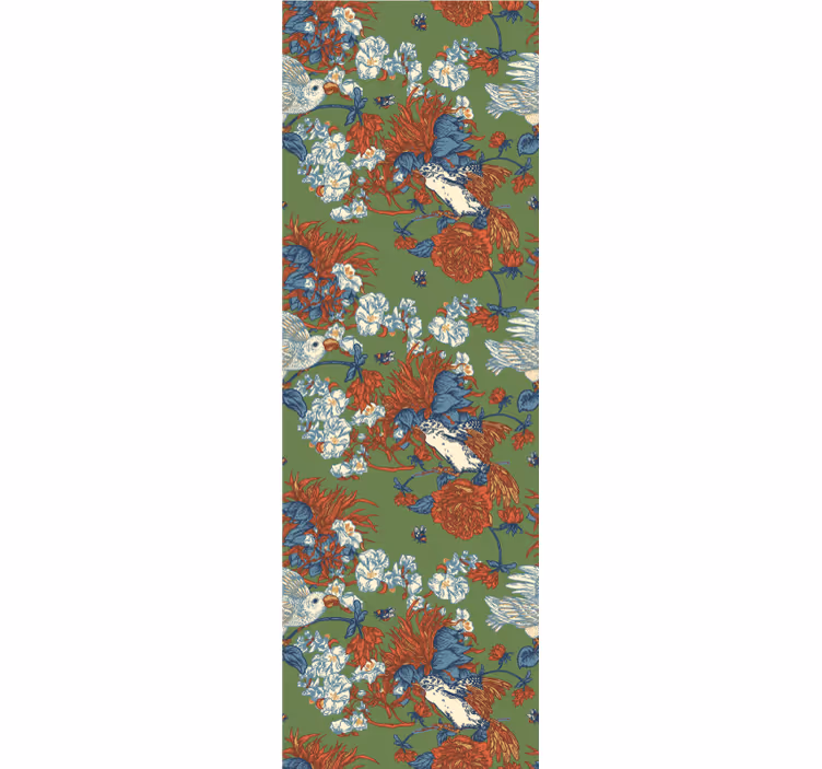 Blumentapete vögel zwischen blüten - TenStickers