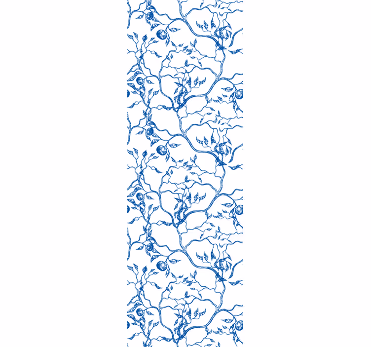 Tapete Blätter blaues zweigmotiv - TenStickers