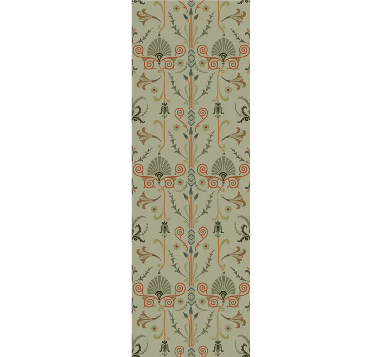 Klassische Tapete Grünes klassisches Muster mit blumen - TenStickers