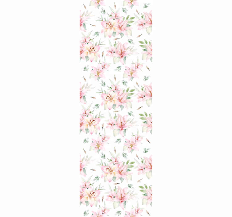 Blumentapete Rosa aquarell lilien blumenmuster - TenStickers