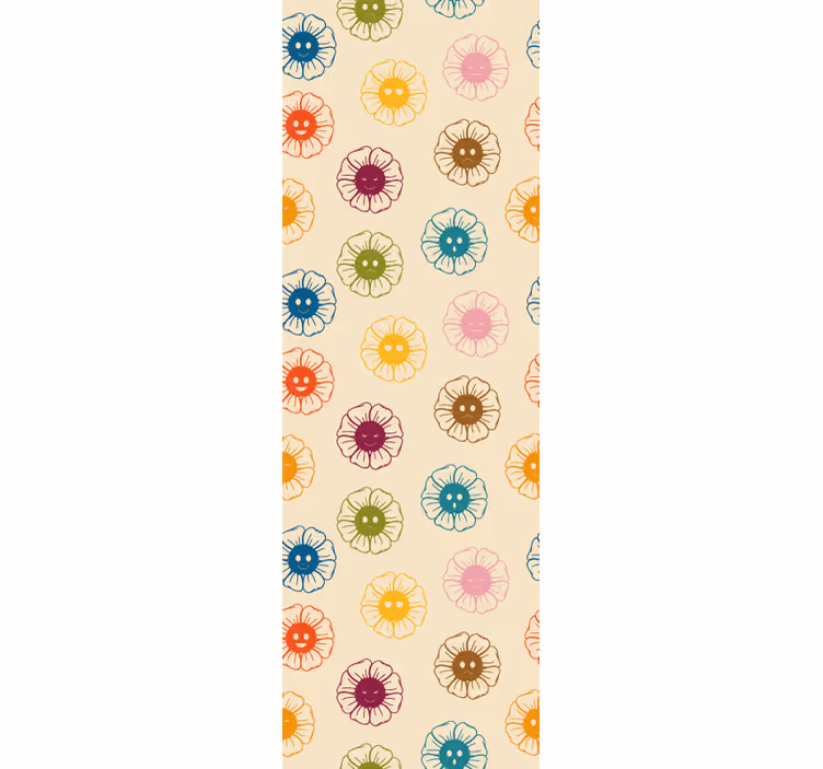 Blumentapete fröhliche blumenmuster - TenStickers