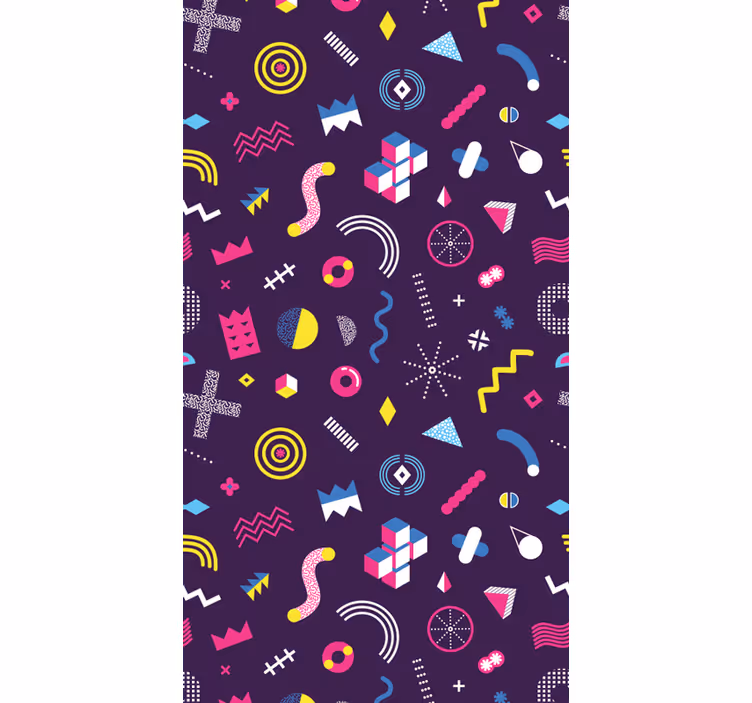 Tapete geometrische Muster lebendige retro-formen - TenStickers
