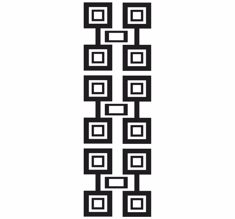 Tapete geometrische muster schwarz-weiße quadrate - TenStickers