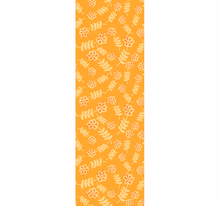 Blumentapete Musterdekor gänseblümchen auf orange - TenStickers