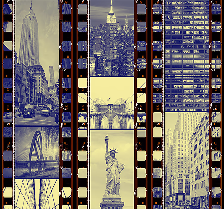Stadt und Land Tapete urban Filmstrip Panorama - TenStickers