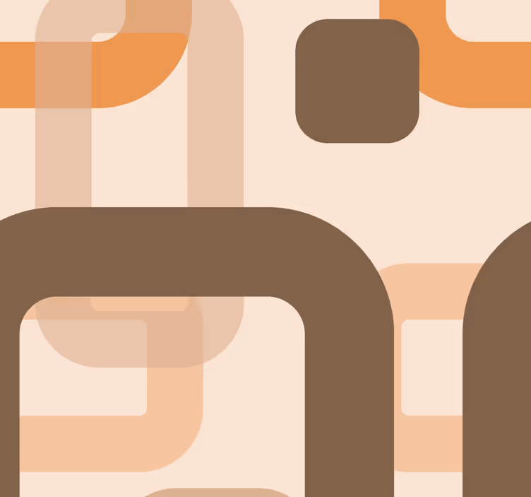 Quadrate Tapete retro-muster der 70er jahre - TenStickers