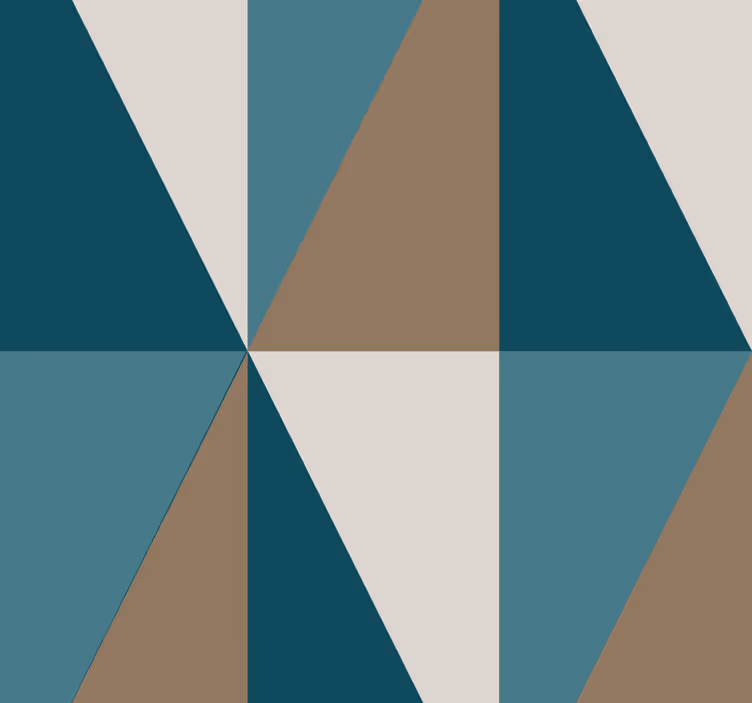 Dreieckige Tapete graues und blaues muster - TenStickers