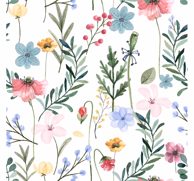 Tapeten Wohnzimmer blumen und pflanzen - TenStickers