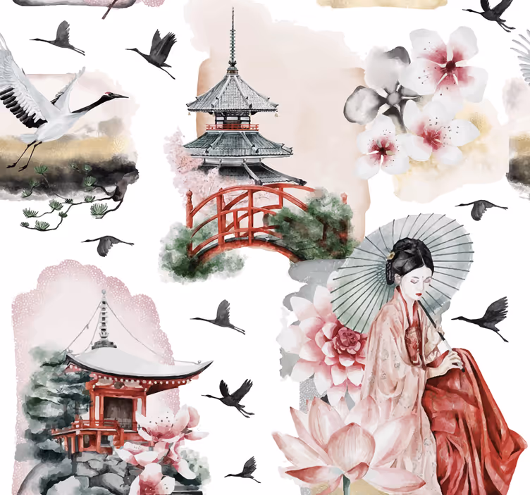 Tapete Kopfteil japan - TenStickers