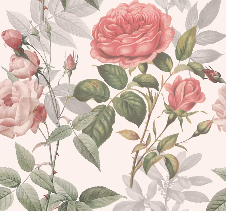 Tapete Kopfteil große rosen - TenStickers