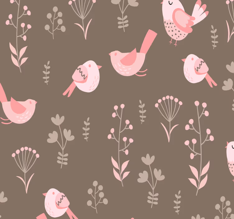 Tapete Vögel blumen-vogel-muster - TenStickers