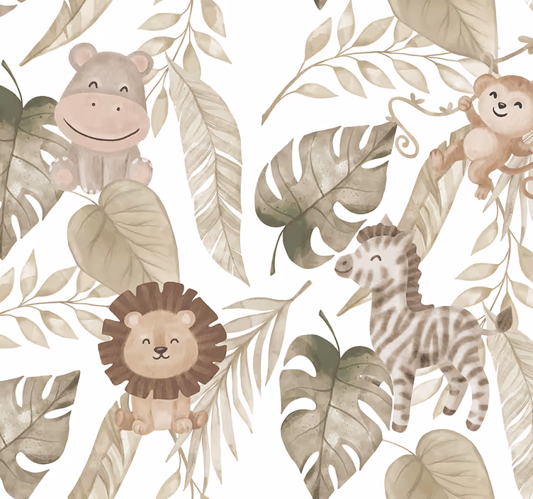 Tapete Baby beiges dschungelmuster - TenStickers